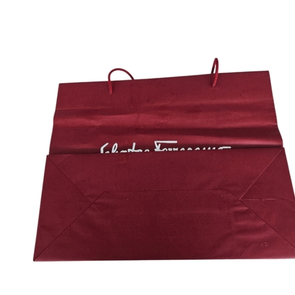 Salvatore Ferragamo Burgundy Tote Empty Paper Bag - Picture 4 of 4